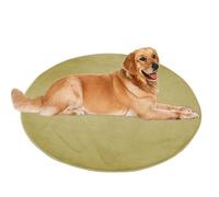 ping bu Grand tapis rond pour chien et chat - Tapis rond en peluche douce et chaude - Antidérapant, apaisant, lavable - 160 x 160 cm - Vert