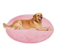 ping bu Grand tapis rond pour chien et chat - Tapis rond en peluche douce et chaude - Antidérapant, apaisant, lavable - 160 x 160 cm - Rose