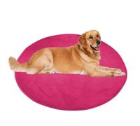 ping bu Grand tapis rond pour chien et chat - Tapis rond en peluche douce et chaude - Antidérapant, apaisant, lavable - 160 x 160 cm - Rose rouge
