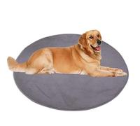ping bu Grand tapis rond pour chien et chat - Tapis rond en peluche douce et chaude - Antidérapant, apaisant, lavable - 160 x 160 cm - Gris