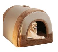 ping bu Grande maison moelleuse 2 en 1 pour chien et chat de grande et moyenne taille, intérieur de luxe amovible avec poignée anti-anxiété - Pour chiens et chats de grande et moyenne taille (A, L