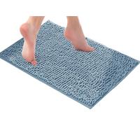 ping bu Tapis de bain antidérapant en chenille extra doux et absorbant et moelleux pour salon, cuisine, chambre à coucher et scènes intérieures (bleu marine, 71,1 x 139,7 cm)