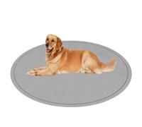 ping bu Tapis de Couchage Rond de Luxe Grands Chiens Lavable et antidérapant Matelas Cage,Moelleux en Forme de Beignet couchages Chiens de Grande,très Grande,Moyenne et Petite Taill (Gris,63pouces)