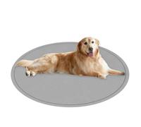 ping bu Tapis de Couchage Rond Lavable pour Grands Chiens,Tapis de Couchage de Luxe en Forme de Beignet pour Cage,Matelas Ultra-Doux pour Chiens de Grande Moyenne et Petite Taille (Gris,63pouces)
