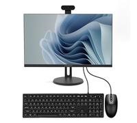 PINGDY Ordinateur de bureau tout-en-un de 24" i7-4000 à quatre cœurs avec caméra, 16 Go de RAM 512 Go SSD IPS HD, WiFi Bluetooth pour divertissement à domicile, bureau (noir)