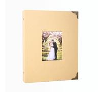 PINGESILU Album de scrapbooking 26.3cm X 20.8cm album photo 30 albums de scrapbooking 2 stickers de colle colorée pour les anniversaires et les mariages (26.3cm X 20.8cm, Light yellow)