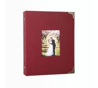 PINGESILU Album de scrapbooking 26.3cm X 20.8cm album photo 30 albums de scrapbooking 2 stickers de colle colorée pour les anniversaires et les mariages (26.3cm X 20.8cm, red)