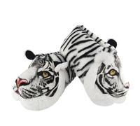 PINGESILU Hiver pantoufles animaux pantoufles chaudes dinosaure Cartoon intérieur pantoufles (Le tigre blanc, Adulte, Femme, 39, Numérique (intervalle), Système Taille Chaussures EU, 42, Moyen)