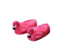通用 PINGESILU Pantoufles d'animaux en peluche flamant d'hiver en peluche maison pantoufles chaudes chaussures d'intérieur pour femmes (36/42, Rose Rouge 1, numeric_36)