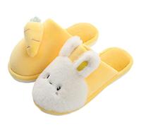 通用 PINGESILU Pantoufles de lapin en peluche amusantes d'hiver pantoufles d'intérieur pour femmes pantoufles de lapin fille mignonne (38/39, jaune, numeric_38)