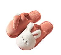 通用 PINGESILU Pantoufles de lapin en peluche amusantes d'hiver pantoufles d'intérieur pour femmes pantoufles de lapin fille mignonne (36/37, Pâte de haricots, numeric_36)