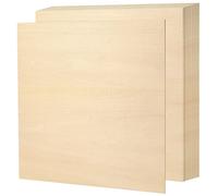 PINGEUI Lot de 15 feuilles de bois de tilleul carrées de 300 x 300 x 2 mm pour loisirs créatifs, peinture, sculpture, projets de modélisme