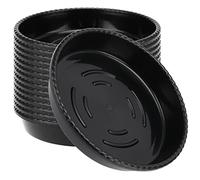 PINGEUI Lot de 15 soucoupes rondes en plastique pour pots de fleurs d'intérieur et d'extérieur Noir 25 cm