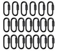 PINGEUI Lot de 20 maillons de chaîne rapides M4 de 1,5 cm, noir, en forme de D, pour réparation de chaîne, verrouillage rapide, pour gréement, camping, activités de plein air, capacité de charge de 200 kg