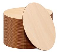 PINGEUI Lot de 50 cercles en bois brut de 20 cm, disques ronds en bois vierges de 0,25 cm d'épaisseur, découpes en bois pour travaux manuels, plaque de signalisation, décorations de Noël