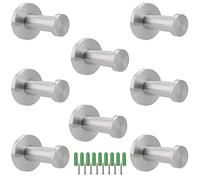 PINGEUI Lot de 8 crochets de 52 mm en acier inoxydable - Crochets de cuisine avec vis - Porte-serviettes de salle de bain - Montage mural