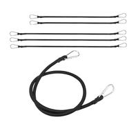 PINGEUI Tendeurs Élastiques avec Crochets - Lot de 6-1m et 1.5m - Mousqueton - 10mm Épaisseur - Noir - Sangles de Serrage pour Bâche, Camping, Voiture, Moto, Bagages
