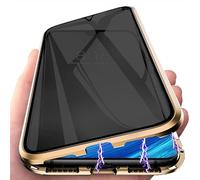 PingGoo Anti Peeping Coque pour Samsung Galaxy S21 FE, 360 Degrés Protection Housse, Privacy Verre Trempé Anti Espion Case Cover, Samsung Galaxy S21 FE d'adsorption Bumper Métal Frame Etui