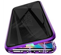 PingGoo Magnétique de Confidentialité Coque pour Huawei P60 Art 6.67", Anti Peep Magnetic Adsorption Case Cover, Protection d'écran de Confidentialité avec Cadre en Métal, Violet