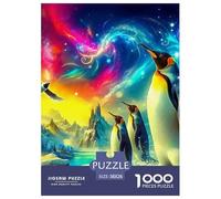 Pingouin 1000 Pièces Puzzle pour Adultes Jeu Stimulant Divertissement Apaisant Entraîner La Mémoire du Cerveau pour Toute La Famille, Cadeaux pour Femmes, Cadeaux pour Hommes 38x26cm/1000pcs