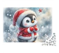 Pingouin 1000 Pièces Xmas Pingouin Puzzle pour Adultes Carton Résistant Anti-Stress Stimuler l'esprit pour Passionnés avec Affiche Guide 70x50cm/1000pcs
