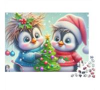 Pingouin 1000 Pièces Xmas Tree Pingouins Puzzle Adulte Qualité Premium Anti-Stress Difficile pour Experts pour Collectionner Édition Limitée 70x50cm/1000pcs