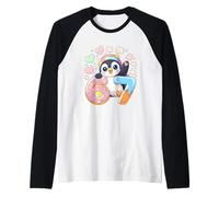Pingouin 6-7 Meme T-Shirt avec Glace - Humour Animal Manche Raglan