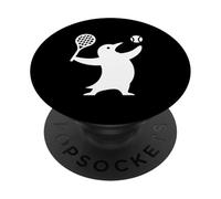 Pingouin Amusant Jouant au Tennis Animal de Dessin animé PopSockets PopGrip Adhésif