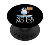 Pingouin amusant pour le réchauffement climatique PopSockets PopGrip Adhésif