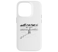 Pingouin attentionné « But Why ? » Dessiné à la Main Coque pour iPhone 14 Pro