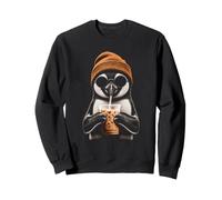 Pingouin Buvant du café glacé Amusant Hipster Amateur de Pingouin Sweatshirt