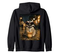 Pingouin Buvant du café glacé Animal Amusant Sweat à Capuche