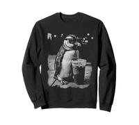 Pingouin Buvant du café glacé drôle Animal Meme Humour Sweatshirt