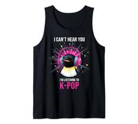 Pingouin Casque Kpop Fan Funny Music Lover Débardeur