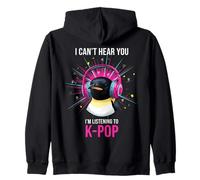 Pingouin Casque Kpop Fan Funny Music Lover Sweat à Capuche