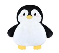 Pingouin Coussin chauffant micro-ondes pour ventre, cou et épaules, animal en peluche chauffant avec chaleur humide, housse en peluche amovible, remplissage naturel non parfumé, adorable cadeau