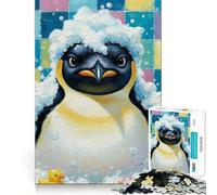 Pingouin dans Une Baignoire avec des Canards en Caoutchouc Puzzle de 1000 pièces pour Adultes Jeu de logique Fine Amusant et Silencieux Bords Nets Cadeau mémorable (50x75cm)