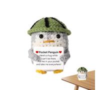 Pingouin de poche drôle Pingouin Positif Amusant Pingouin à Collectionner énergie Positive avec Carte Souffle Jouet Petit et Mignon avec Chapeau pour Décoration
