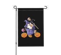Pingouin D'Halloween Drapeaux De Jardin Avec Œillets Drapeau De Cour Double Face Drapeau De Jardin Pour Dortoirs Intérieure Événement 30X45cm