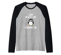 Pingouin drôle, J'aime Vraiment Les Pingouins OK Animal Zoo Manche Raglan