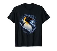 Pingouin Empereur avec Nuage d'orage ouvrant l'art Antarctique T-Shirt