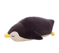 Pingouin en peluche, 50 cm, douce, en peluche, en forme de pingouin, coussin, cadeau, pour enfants/adultes, noir