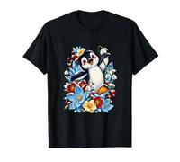 Pingouin Heureux avec Fleurs de Glace et Perce-Neige T-Shirt