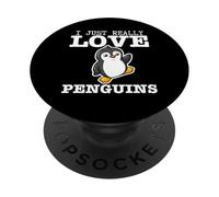Pingouin J'aime Vraiment Les Pingouins PopSockets PopGrip Adhésif