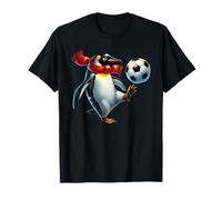 Pingouin Jouant au Football avec écharpe Rouge T-Shirt