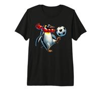 Pingouin Jouant au Football avec écharpe Rouge T-Shirt Haut de Gamme