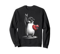 Pingouin Love Rock Hommes Femmes Enfants Drôle St Valentin Sweatshirt