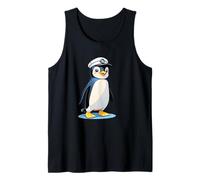 Pingouin mignon avec casquette de capitaine blanche Débardeur