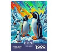 Pingouin Mignon Puzzles 1000 Pieces Cadeau Unique Animaux Marins Jeu Éducatif Challenge Toy À De Qualité Supérieure Peinture Art pour Adultes Enfants 38x26cm/1000pcs