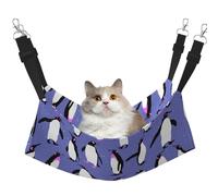 Pingouin Mignon Violet,Hamac Suspendu pour Chat, lit Suspendu Doux Double Face pour Petits Chiens,L